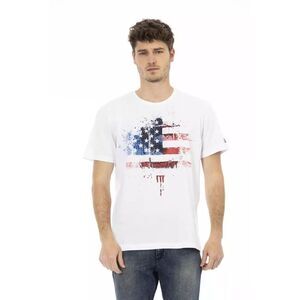 Trussardi Action Casual American Flag TShirt Model TR22775 Men White T-Shirts
